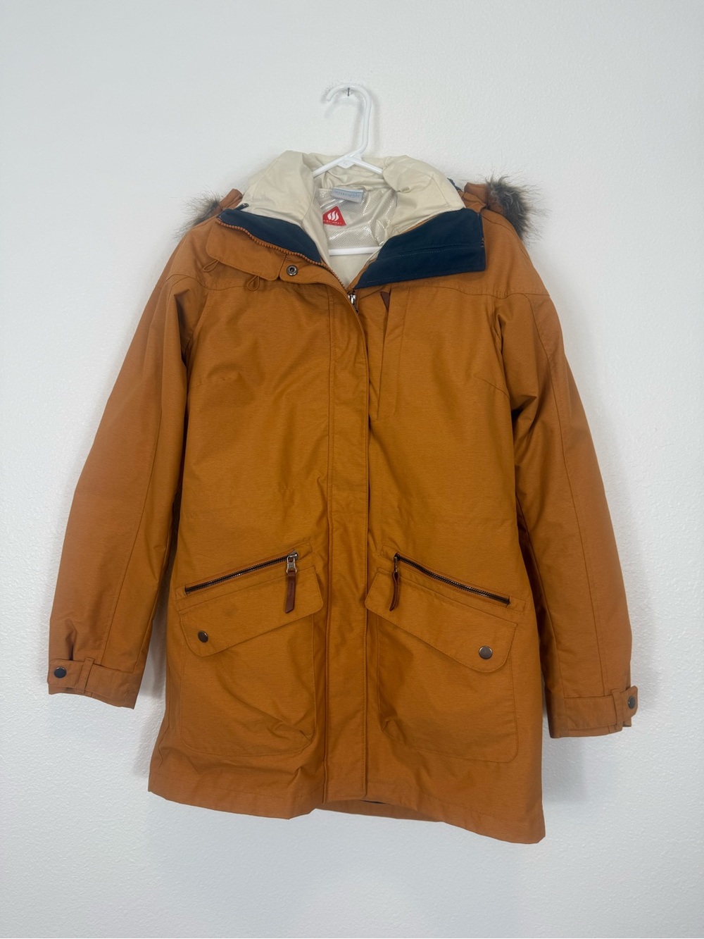 Columbia Signature Interchange Omni-Heat 3-in-1 Parka Hooded Coat Rust Gray